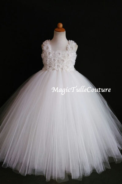 Off-white Flower Girl Tutu Dress ...